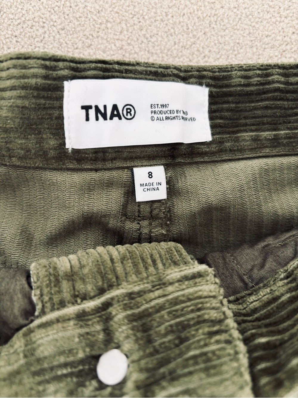 TNA Greenwich Corduroy Pant in Olive - Picture 6 of 6